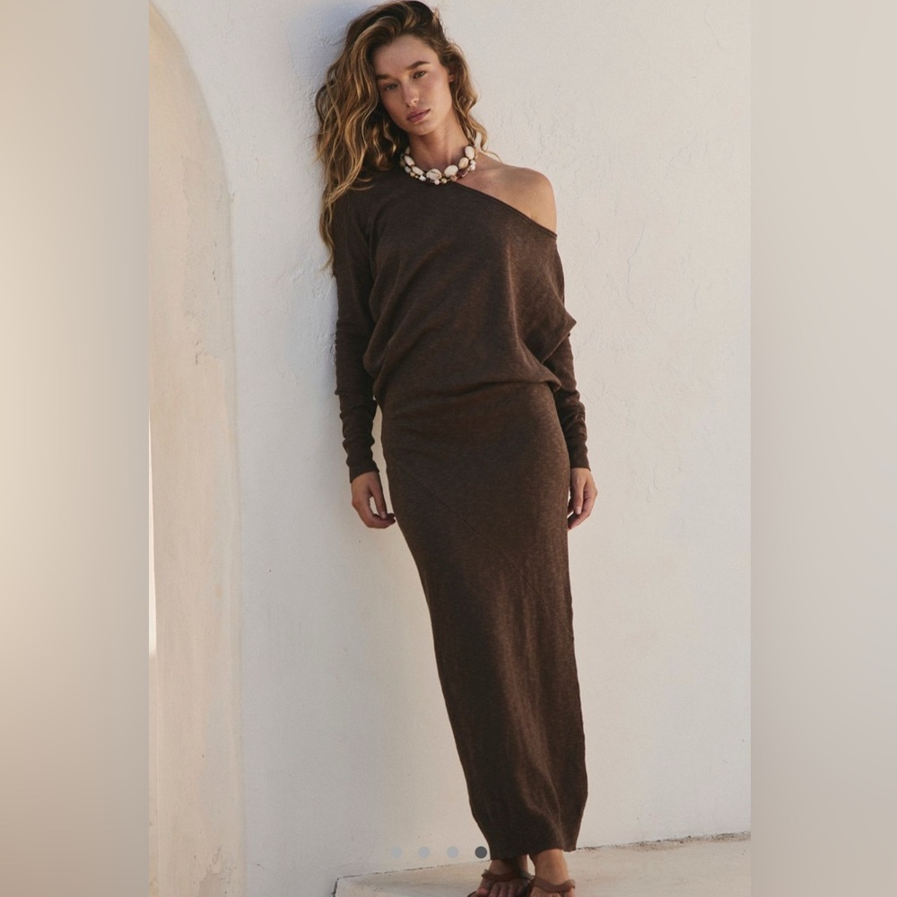 Free People Asymmetrical Brown Dress